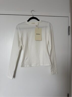 Adanola Women's Long-Sleeve Crewneck Top — White
